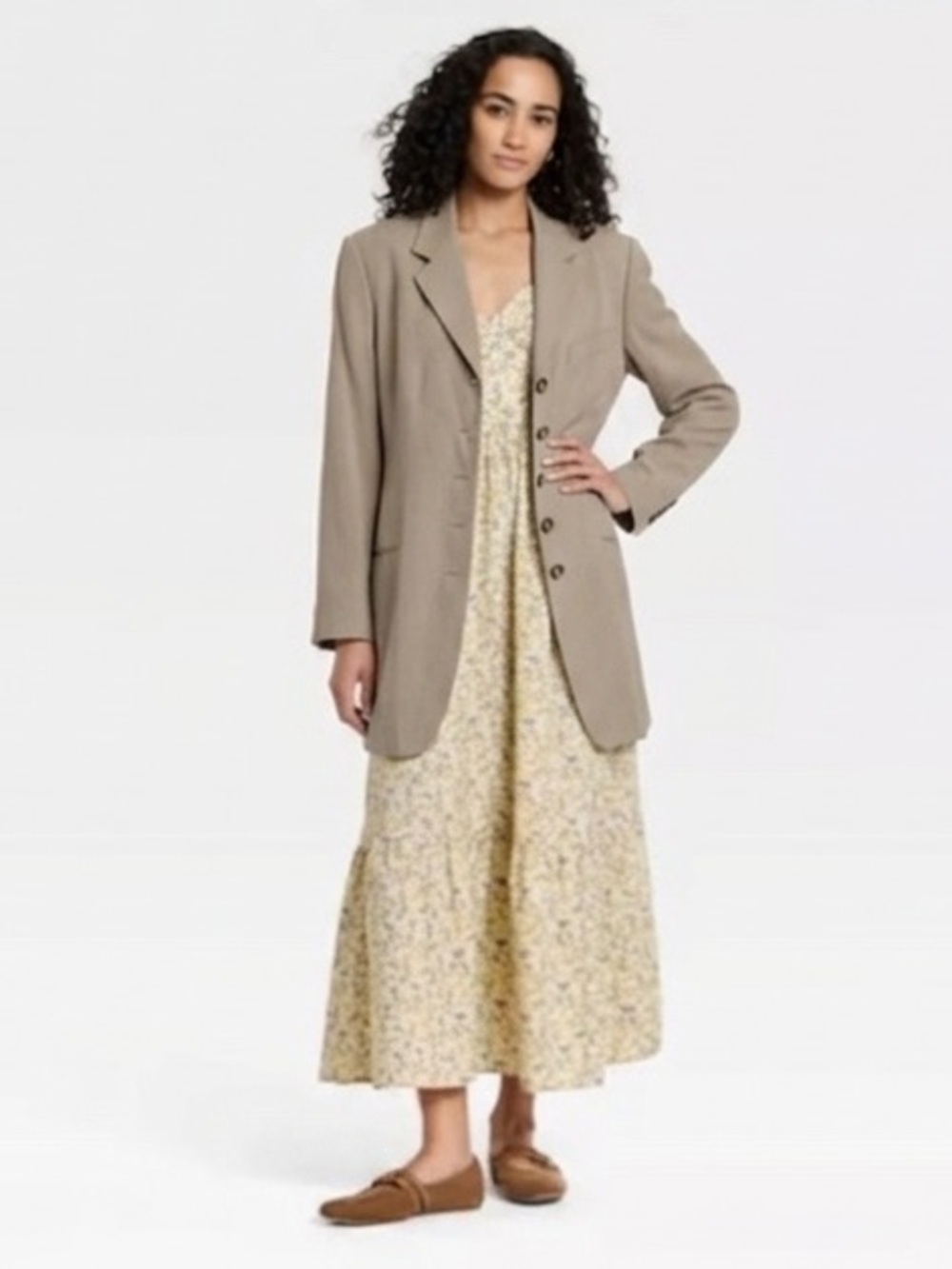 DKNY Vintage Neutral Blazer Jacket 12 Lightweight Single Breast Check Minimalist